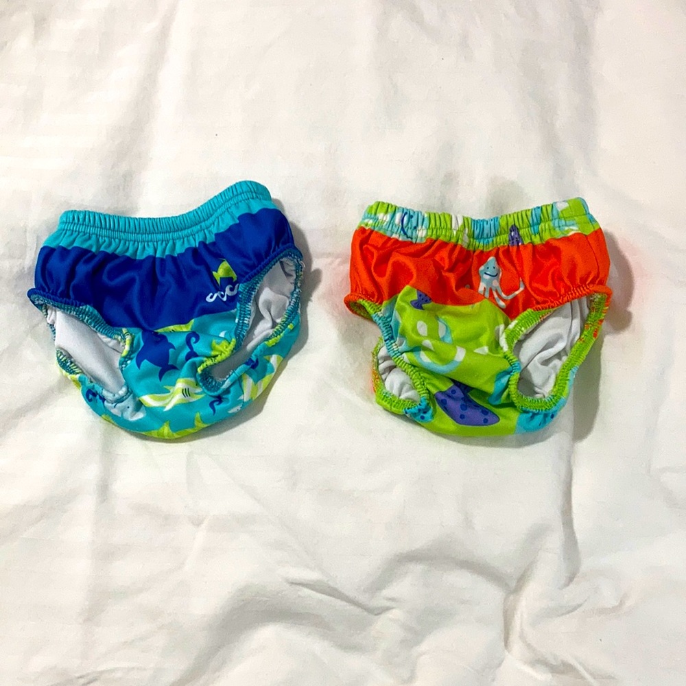 2 pairs of baby swim bottoms